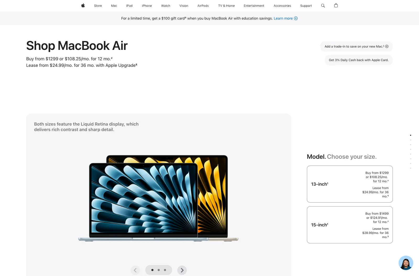 Screenshot of Apple