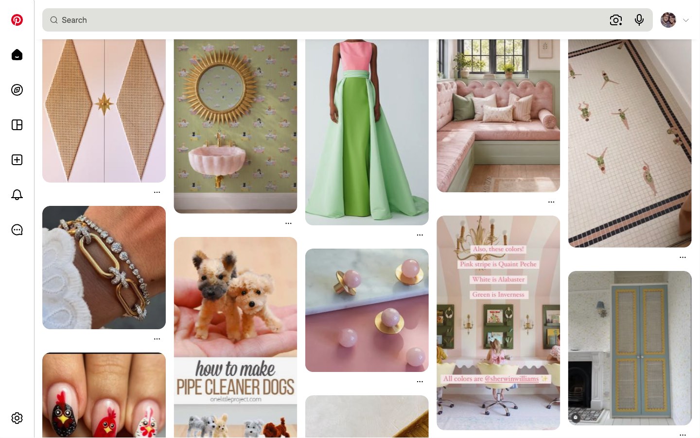 Screenshot of Pinterest