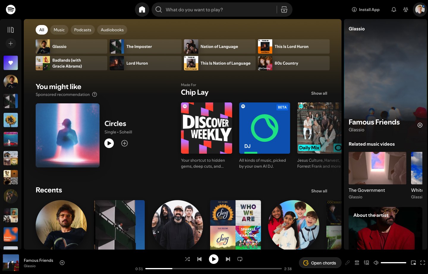 Screenshot of Spotify