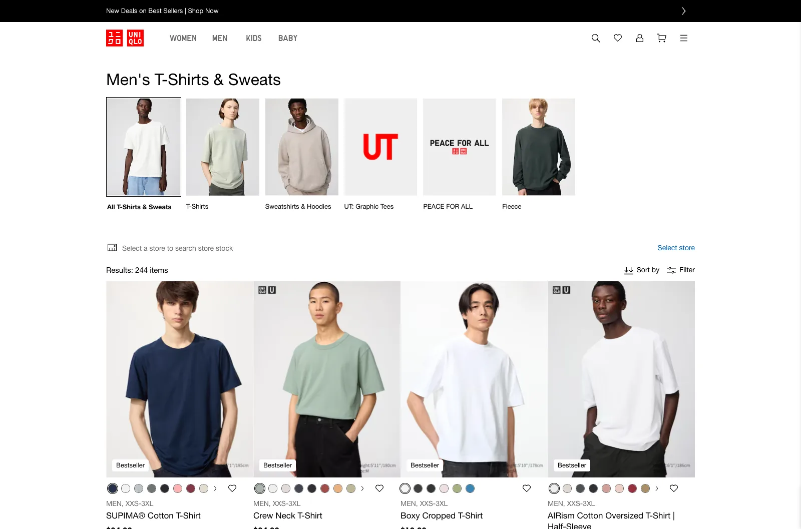 Screenshot of UNIQLO