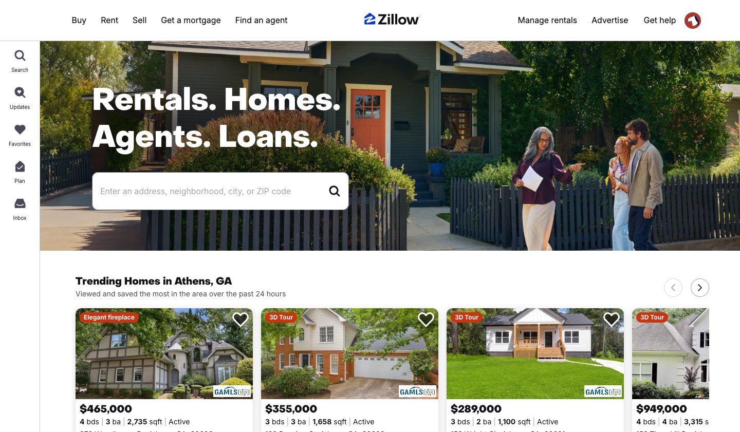 Screenshot of Zillow